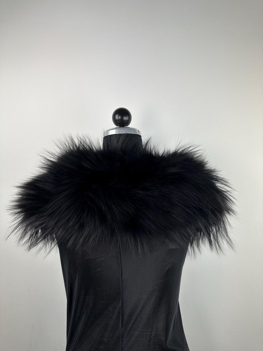 Black Fox Fur Collar – Real Fur Collar, Handmade in Greece, Luxury Neck Accessory