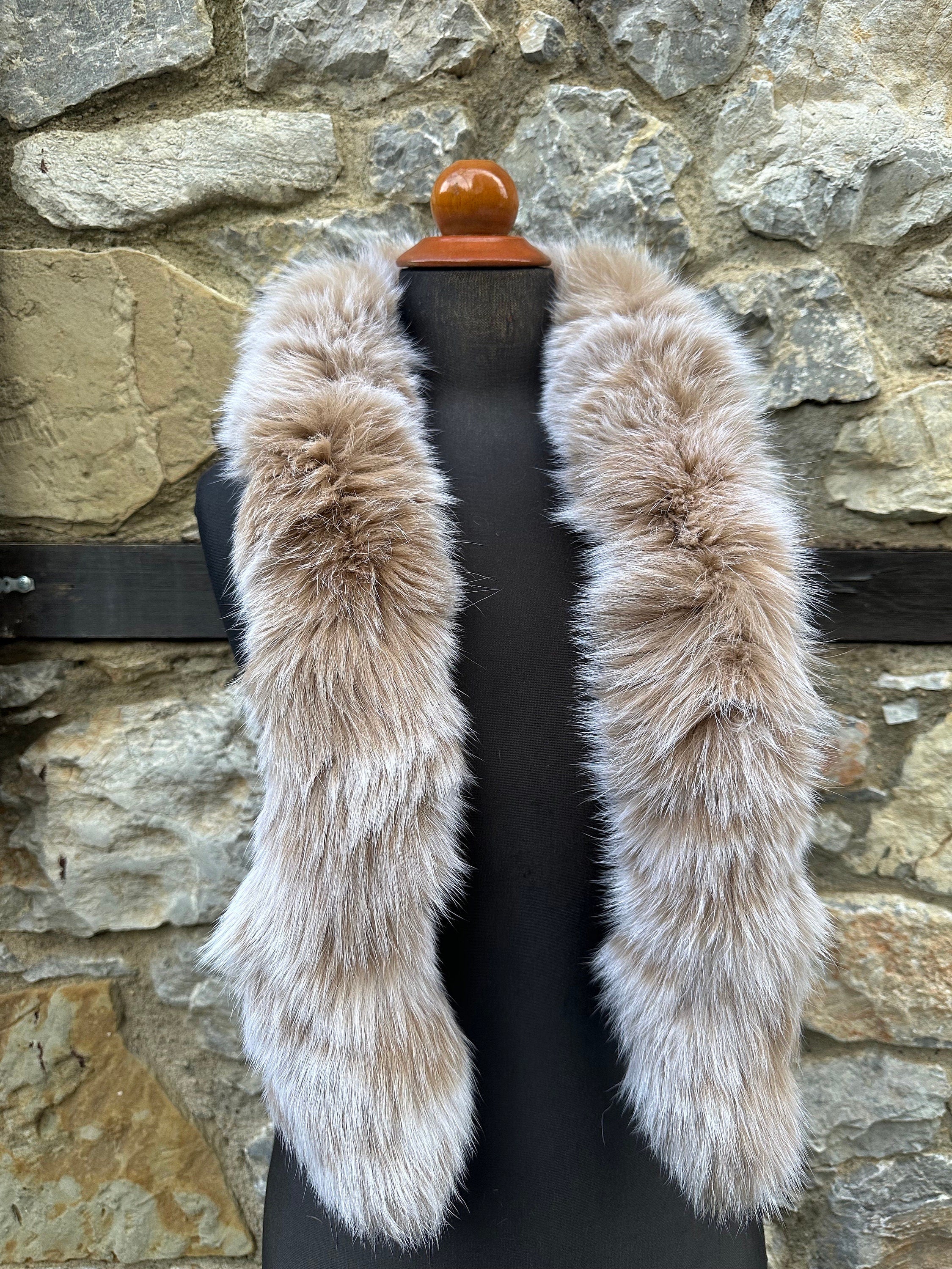 Snow Top Fox Fur Scarf – Real Fur Scarf, Handmade in Greece, Luxury Winter Scarf
