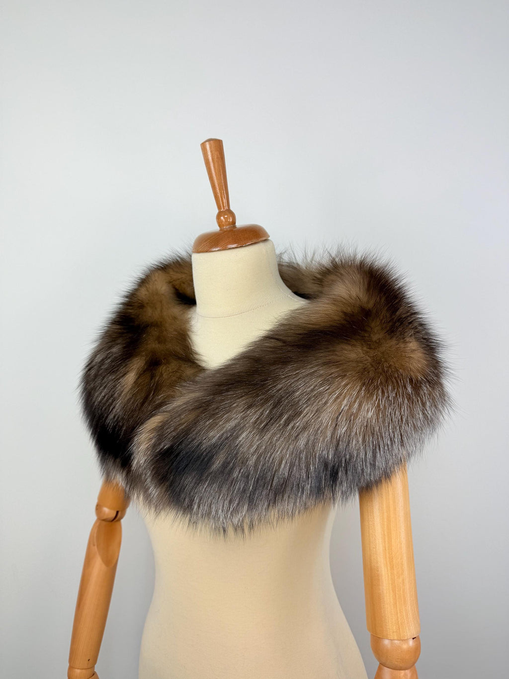 Crystal Fox Fur Collar – Real Fur Collar, Handmade in Greece, Luxury Neck Accessory