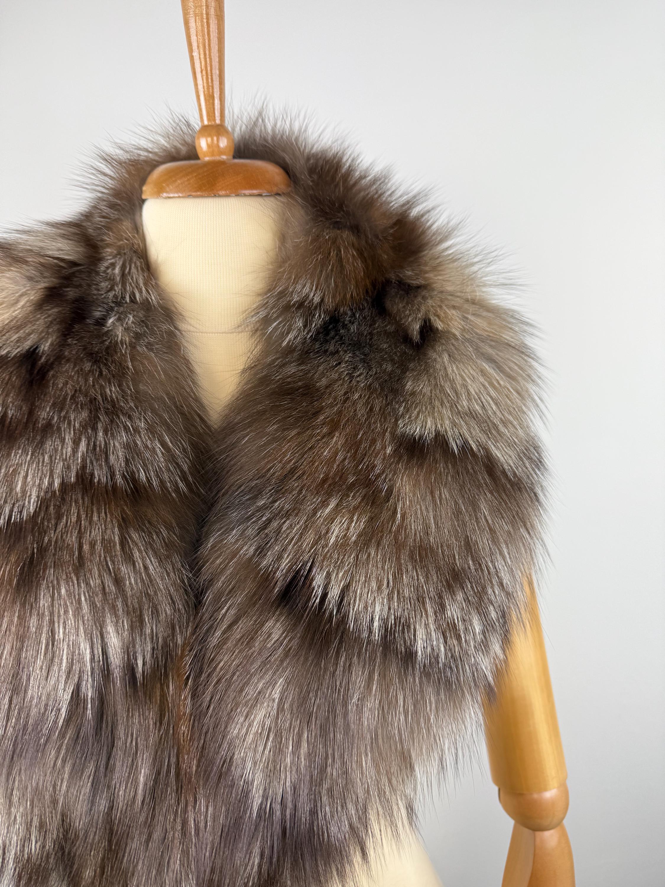 Real Fur Collar Crystsl Fox: Genuine Fur Stole, Neck Warmer