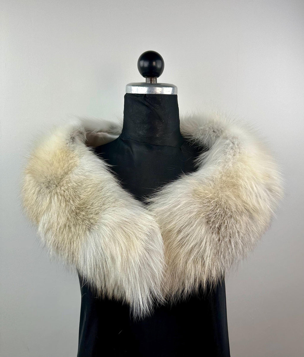 Genuine Golden Island Fox Fur Collar - Handmade in Greece