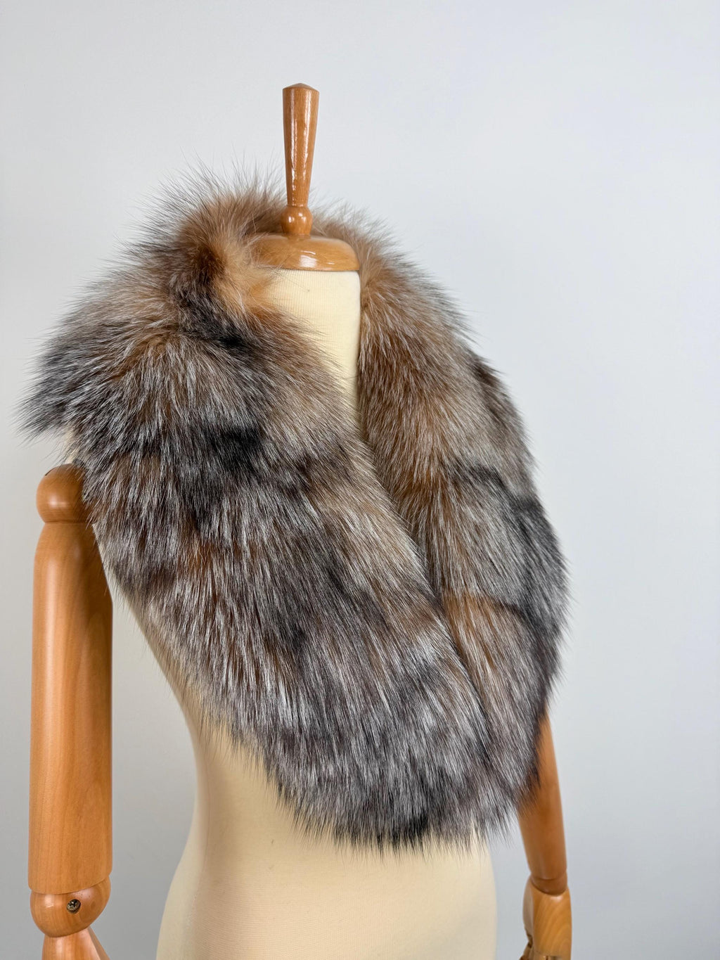 Crystal Fox Fur Collar – Real Fur Stole, Handmade in Greece, Luxury Fur Accessory