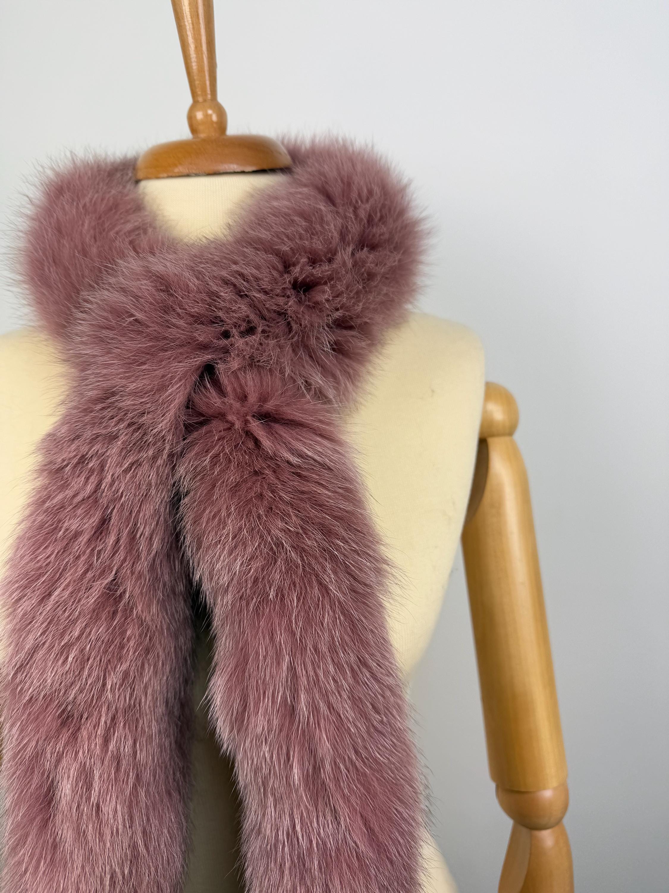 Fox Fur Scarf – Real Fur Scarf, Handmade in Greece, Luxury Winter Scarf