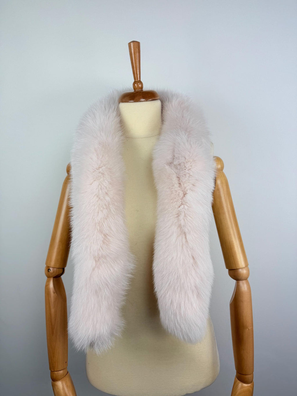 Genuine Baby Pink Fox Fur Scarf - Fluffy Real Fur