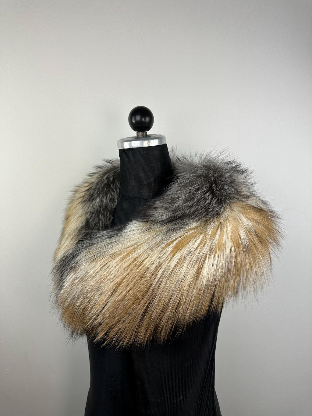 Cross Fox Fur Collar – Real Fur Collar, Handmade in Greece, Luxury Neck Accessory