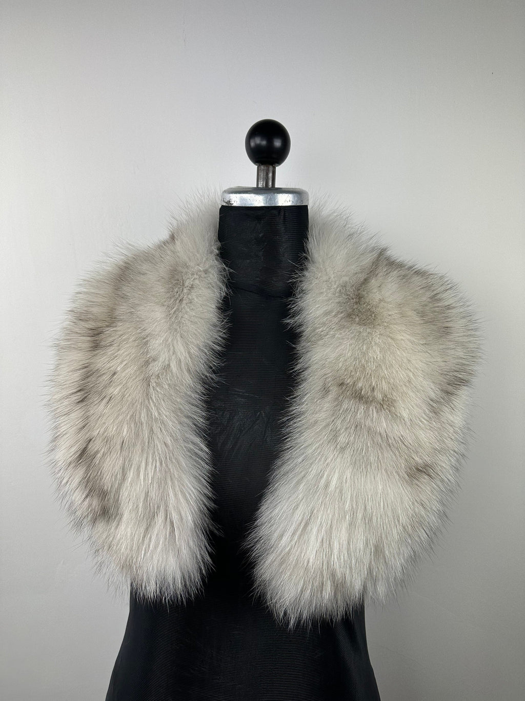 Genuine Gray Fox Fur Collar: Handmade Fluffy Fur Stole