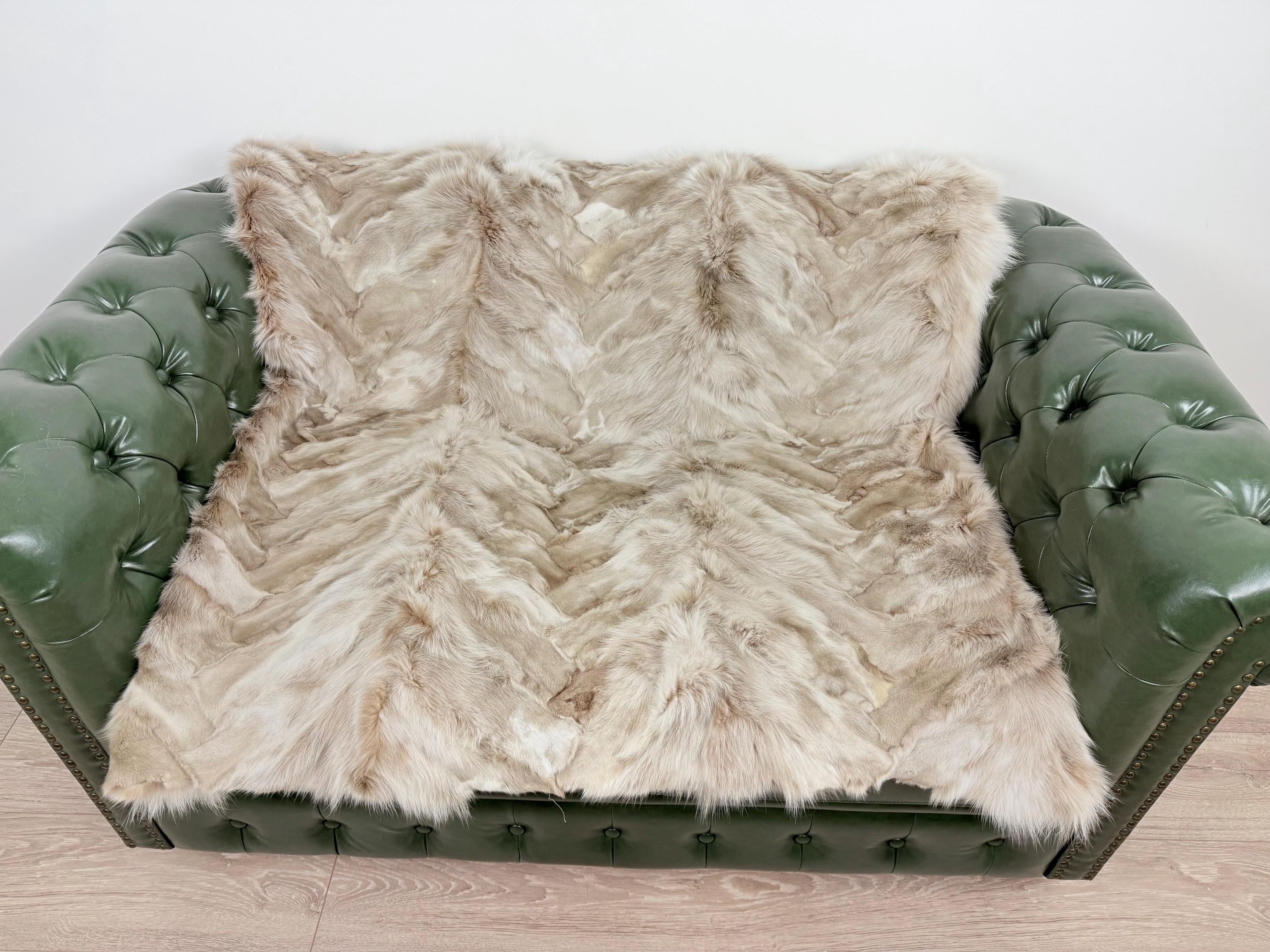 Luxury Fox Fur Blanket: Handmade Real Fur Throw