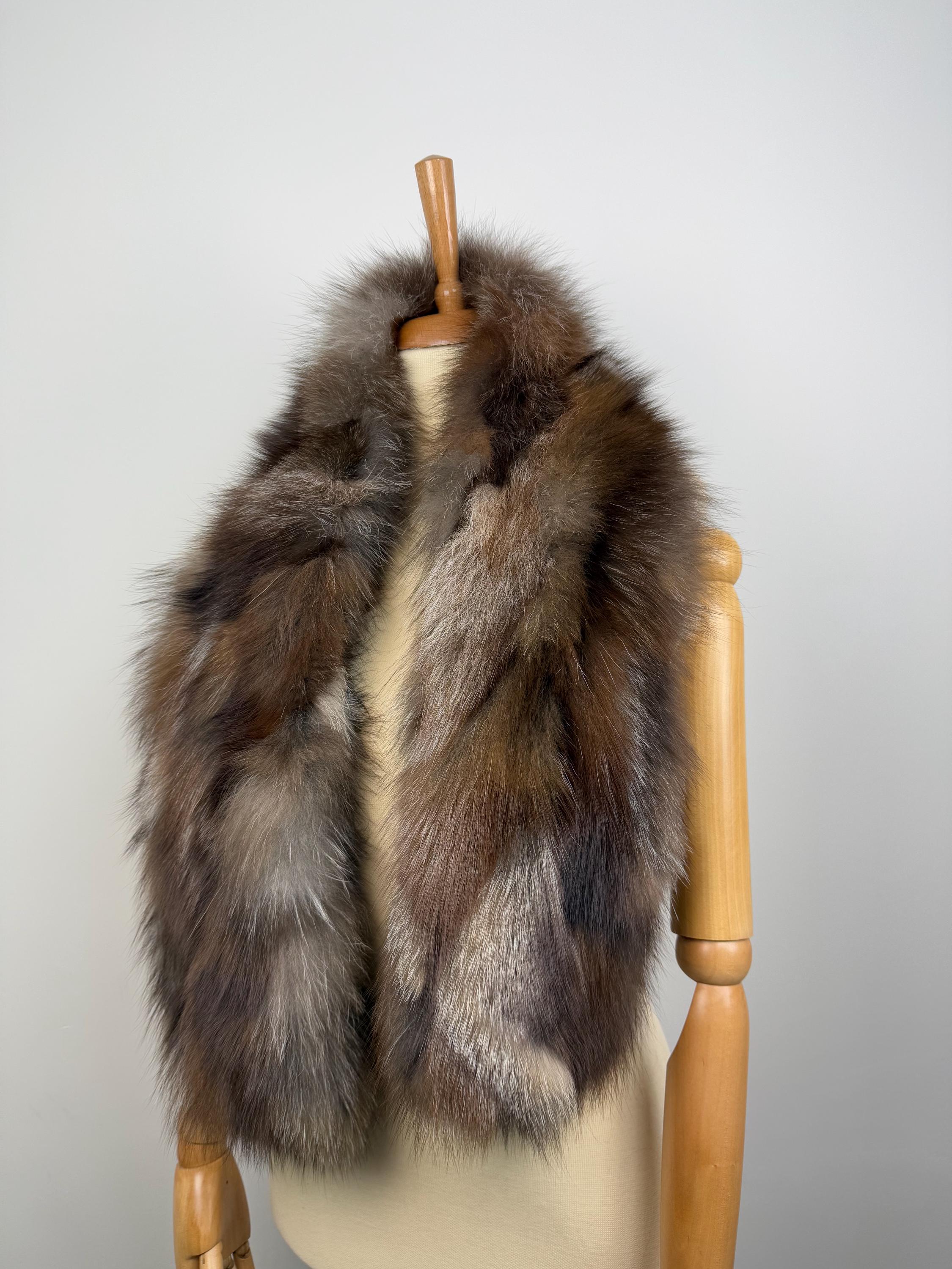Real fur shawl scarf warp , genuine crystal fox fur stole