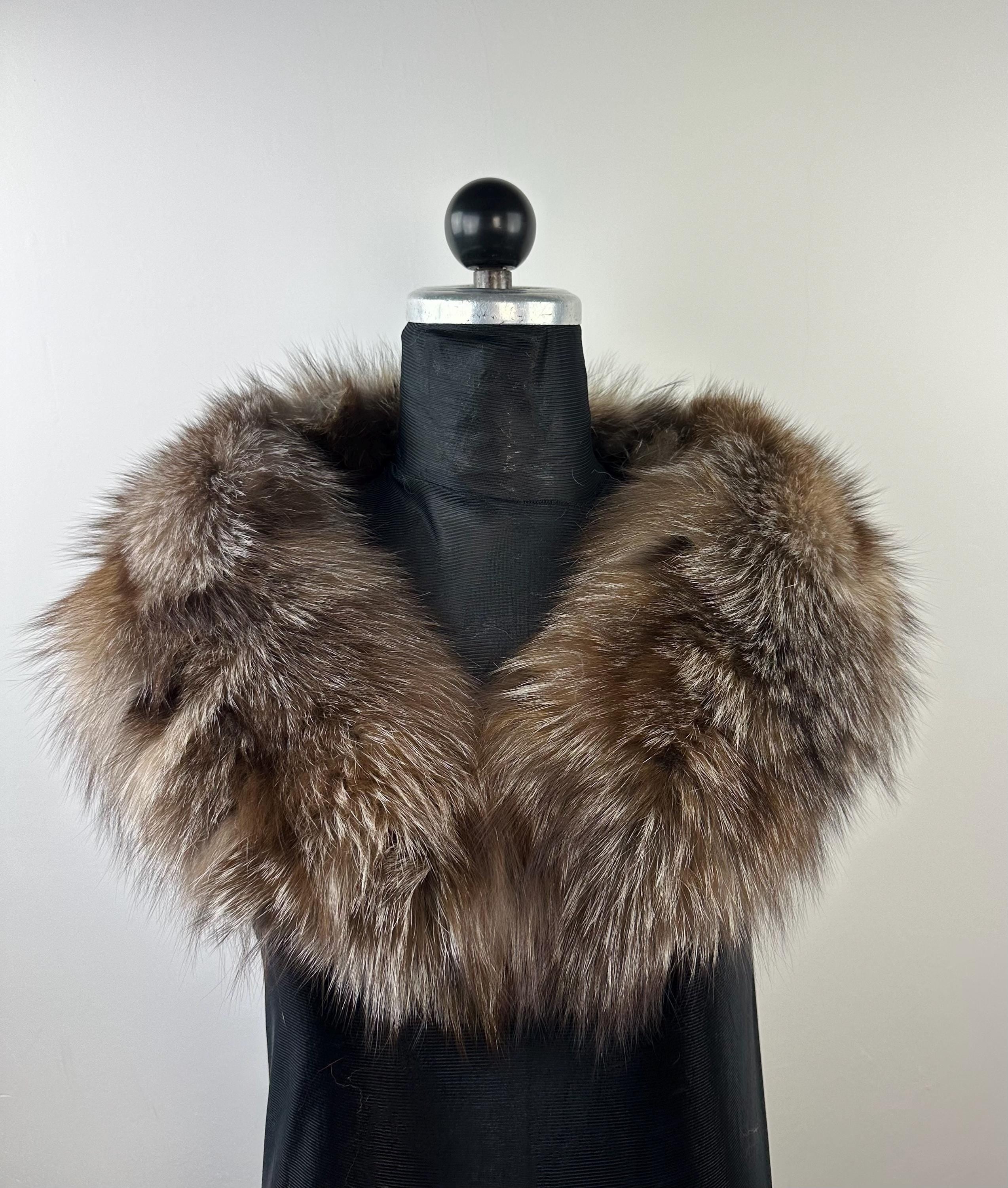 Crystal Fox Fur Collar: Handmade Fur Stole