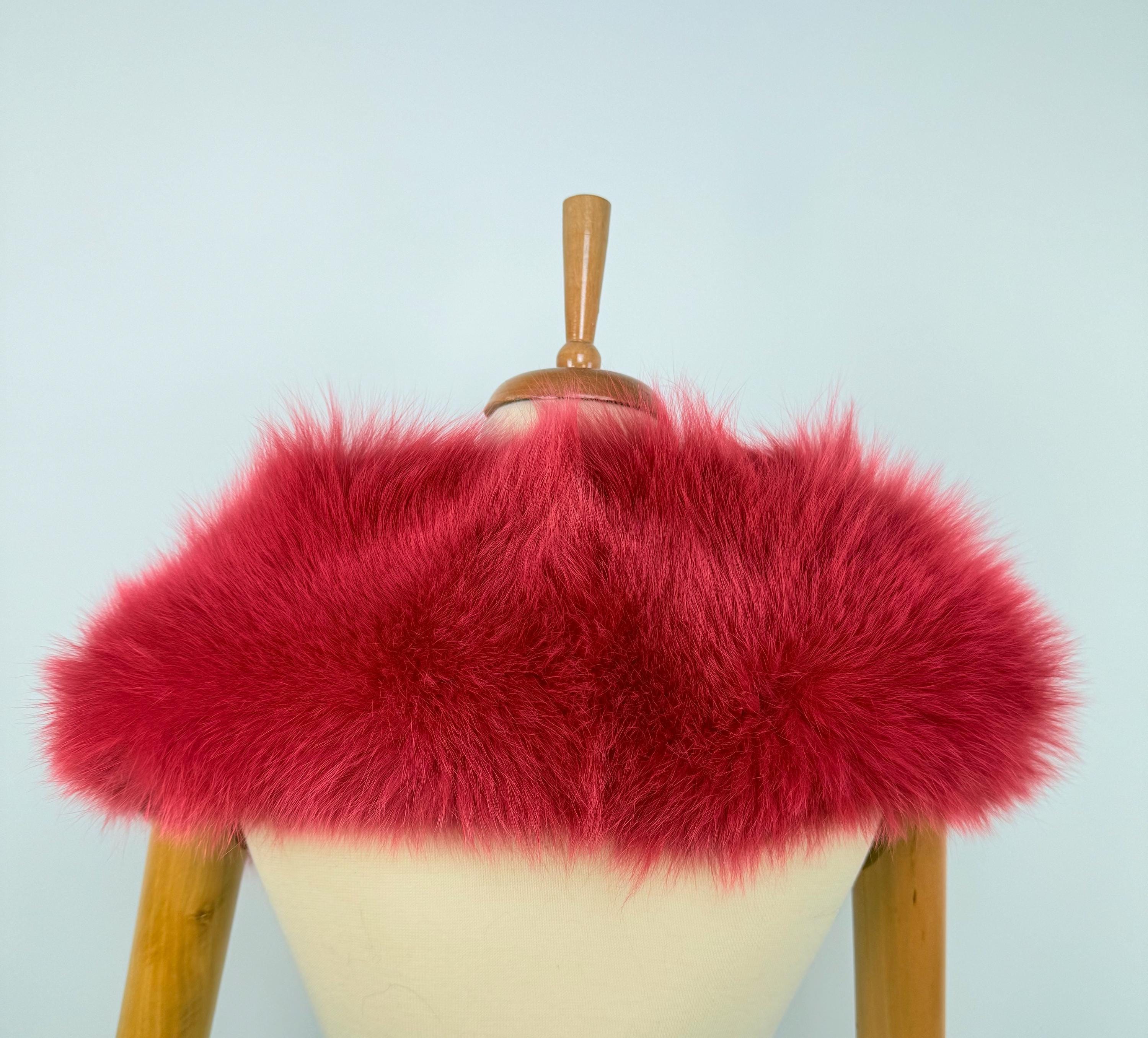Luxury Red Fox Fur Collar – Real Fur, Handmade in Greece, Elegant Neck Accessory