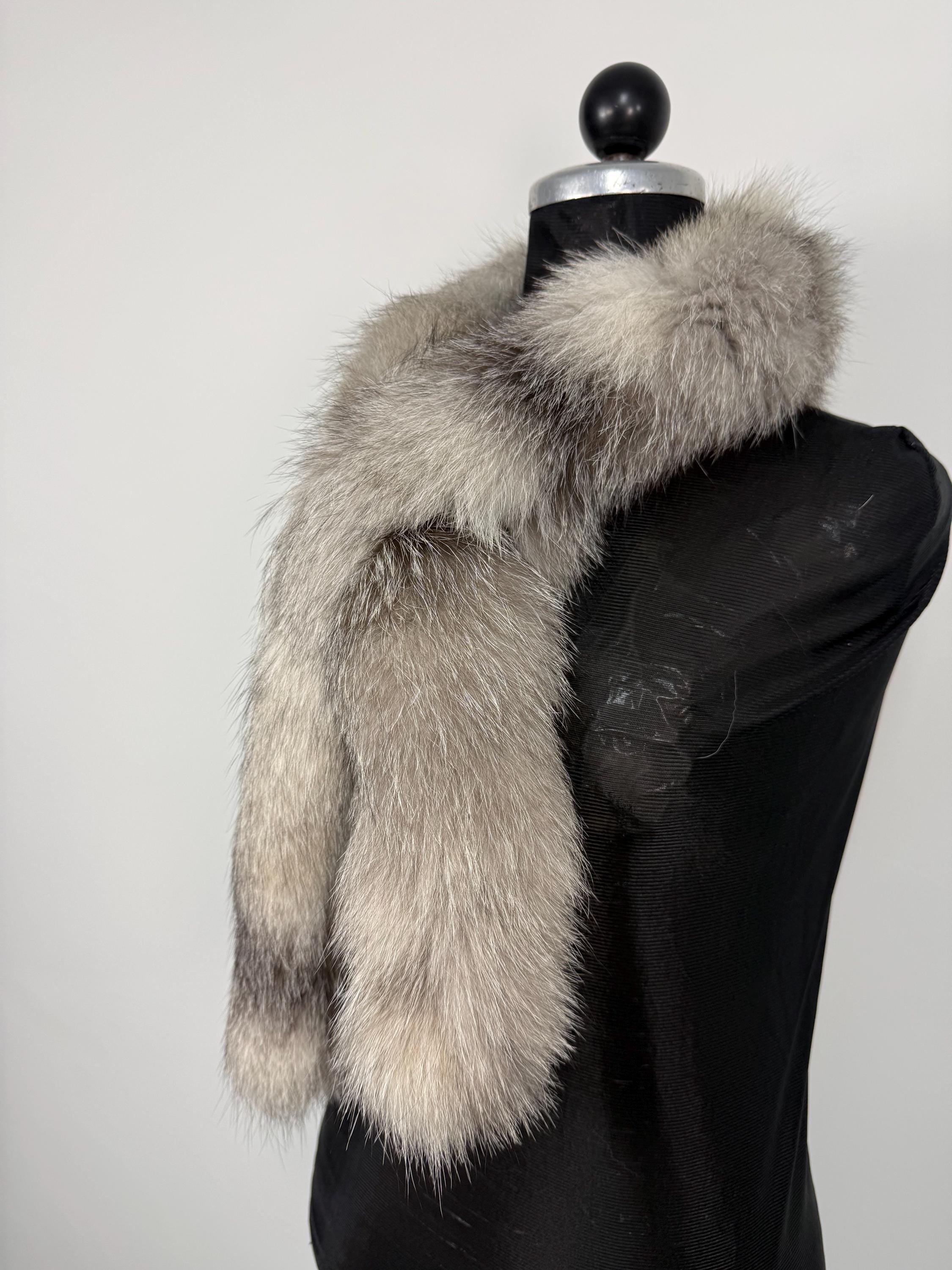 Real Frost Fox Fur Scar : Genuine Fur Scarves, Made in Greece