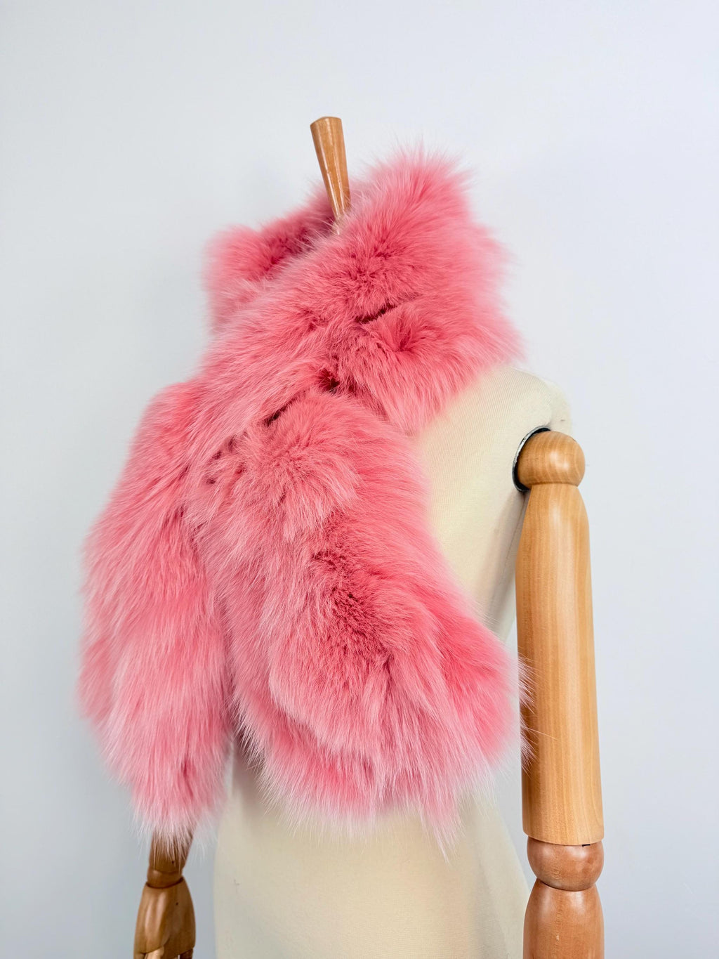 Pinker Pelzschal, Stola aus echtem Fuchspelz