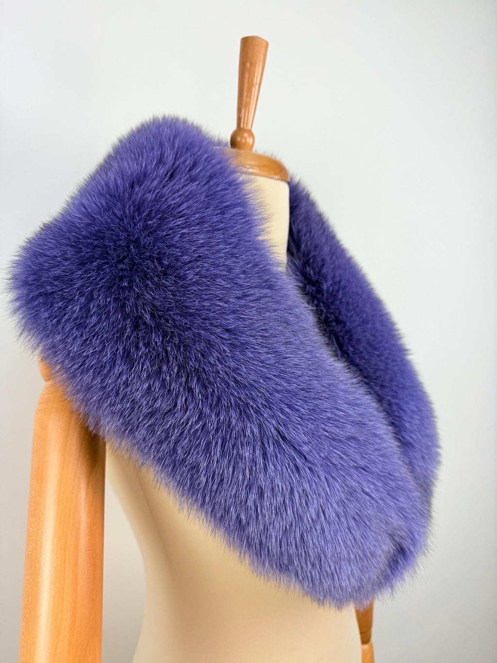 Deep Violet Fox Fur Collar – Real Fur Collar, Handmade in Greece, Luxury Neck Accessory