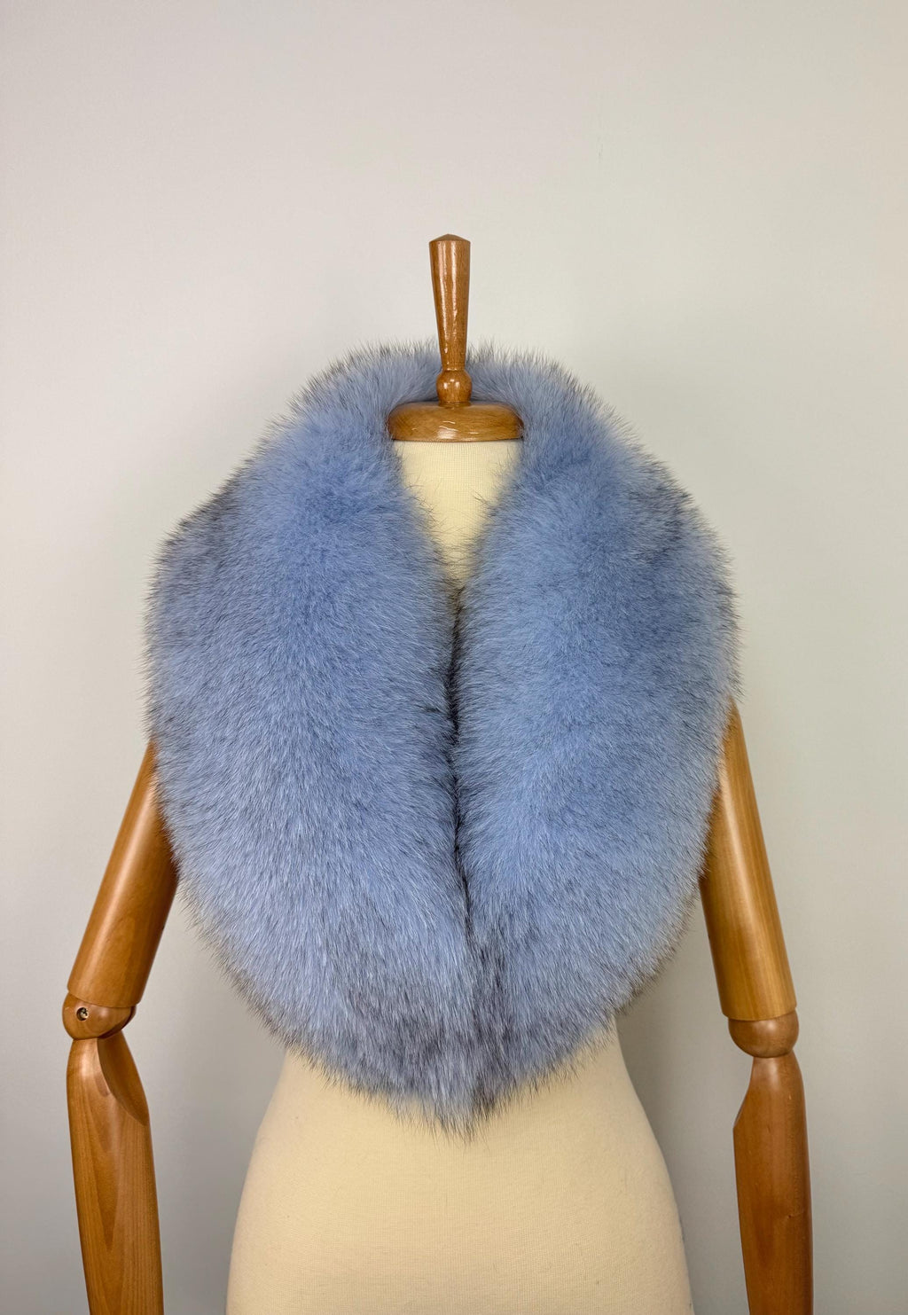 ky Blue Fox Fur Collar – Real Fur Collar, Handmade in Greece, Luxury Neck Accessory