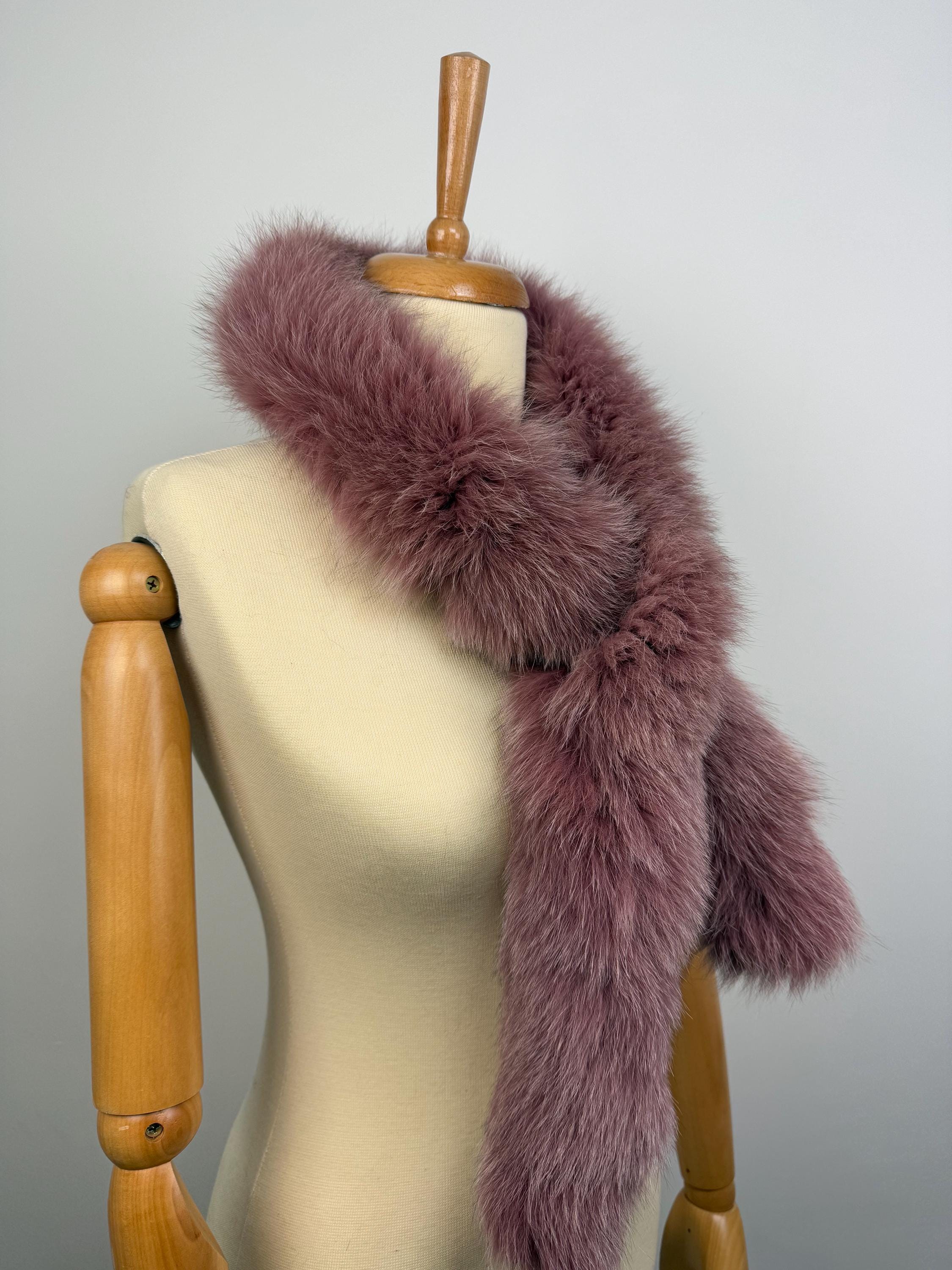 Fox Fur Scarf – Real Fur Scarf, Handmade in Greece, Luxury Winter Scarf