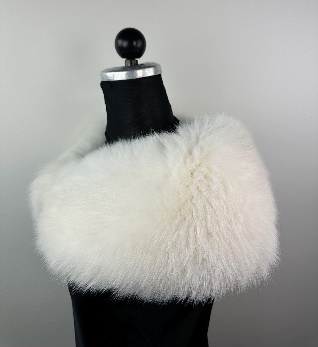 White Fox Fur Collar: Luxury Fur Bridal Stole