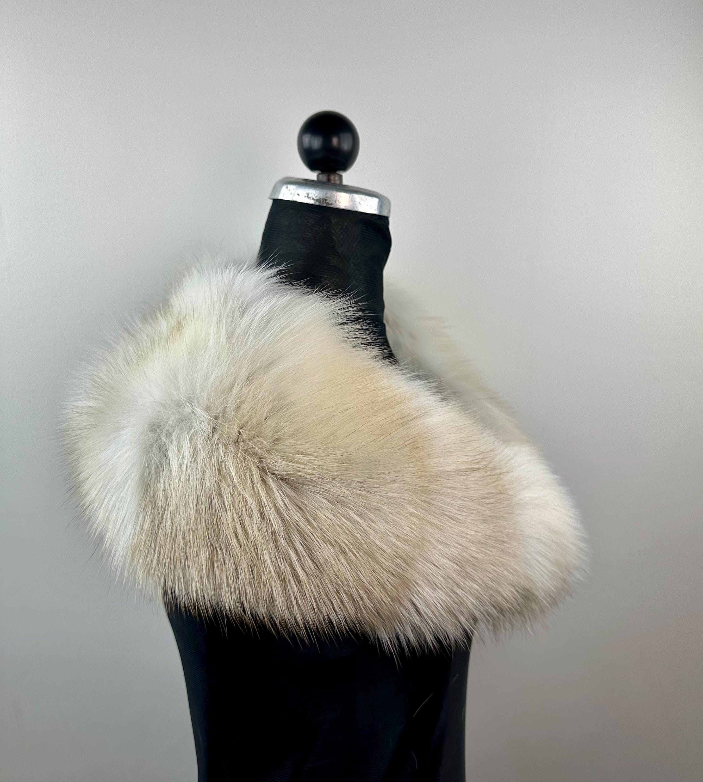 Genuine Golden Island Fox Fur Collar - Handmade in Greece