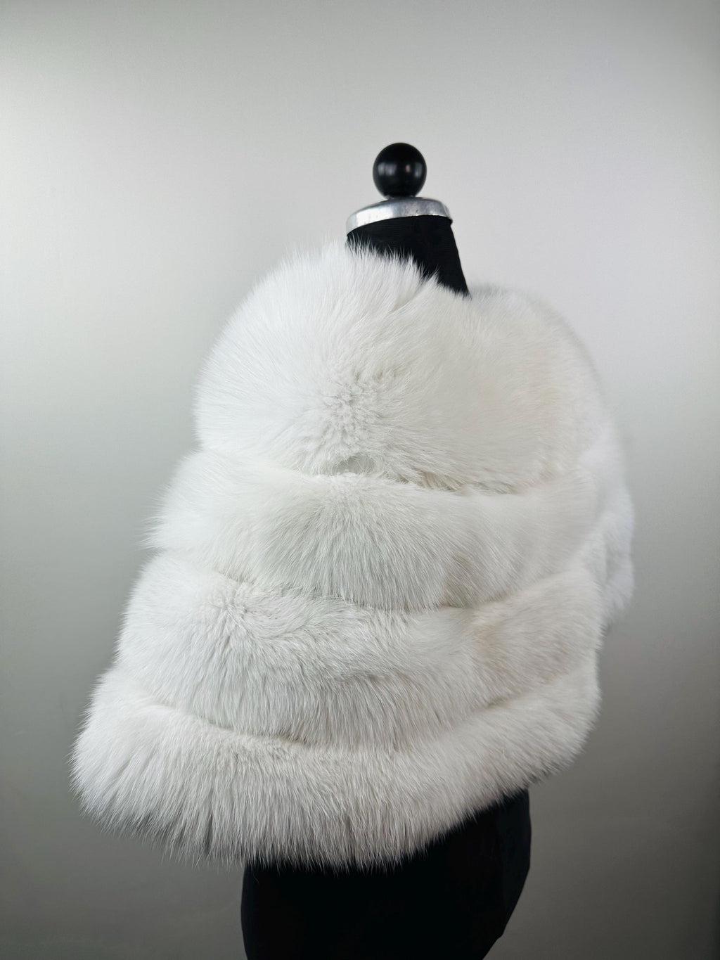 White fox fur stole, real fur bridal shawl warp, wedding etole