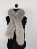 Gray Fox Fur Scarf – Real Fur Scarf, Handmade in Greece, Luxury Winter Scarf