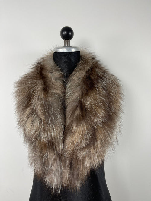 Crystal Fox Fur Collar, Real Fur Collar, Handmade Fur Collar, Luxury Winter Fur Accessory
