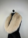 Handmade Genuine Fox Fur Collar: Beige Luxury Stole