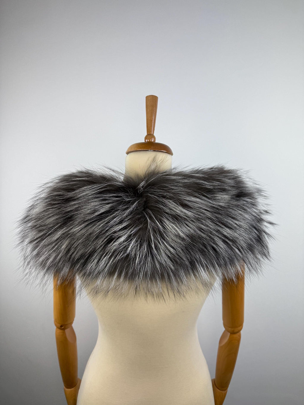 Genuine Silver Fox Fur Collar - Luxury Fur Stole, Winter Collars Accessories