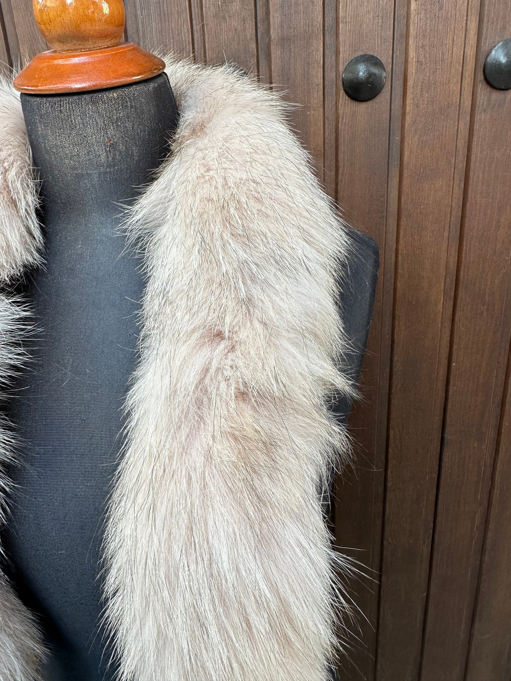Luxury Beige Fox Fur Scarf: Genuine Fur, Winter Accessories Neck Warmer