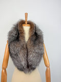 Luxury Crystal Fox Fur Collar – Real Fur, Handmade in Greece, Elegant Neck Accessory