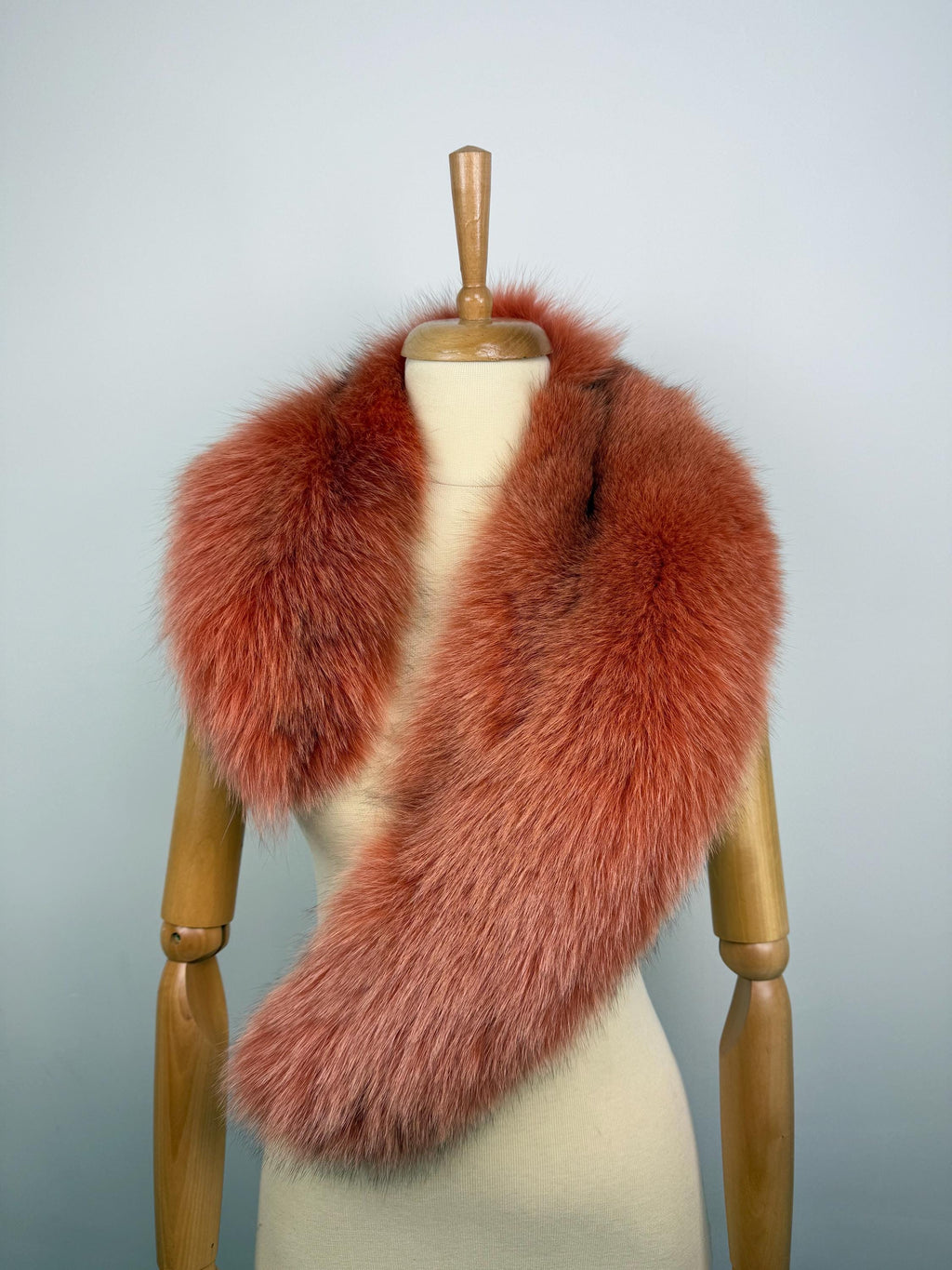 Orange Fox Fur Collar – Real Fur Collar, Handmade in Greece, Luxury Neck Accessory