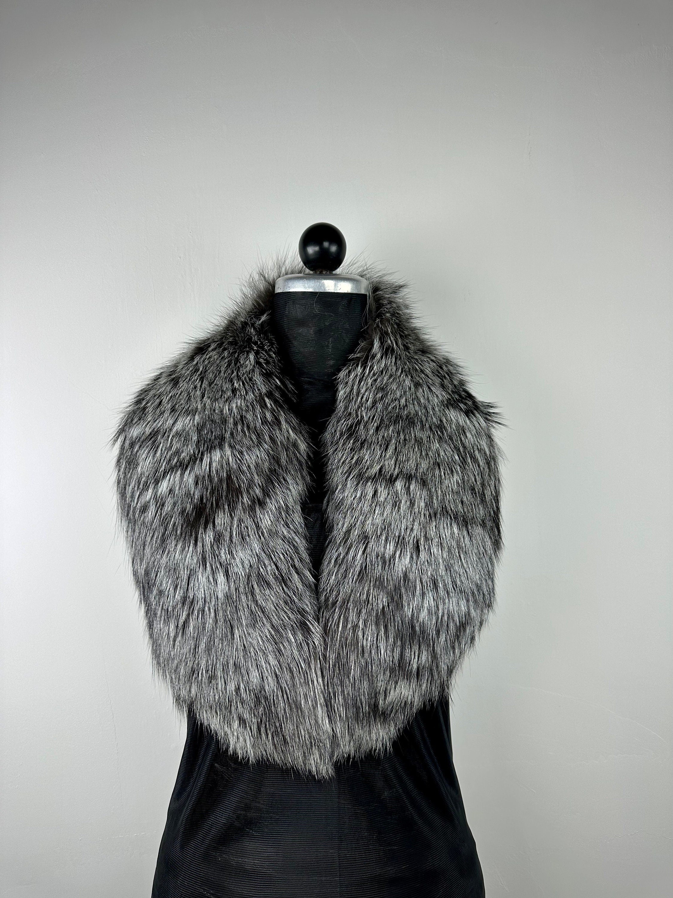 Silver Fox Fur Collar: Genuine Fur Stole