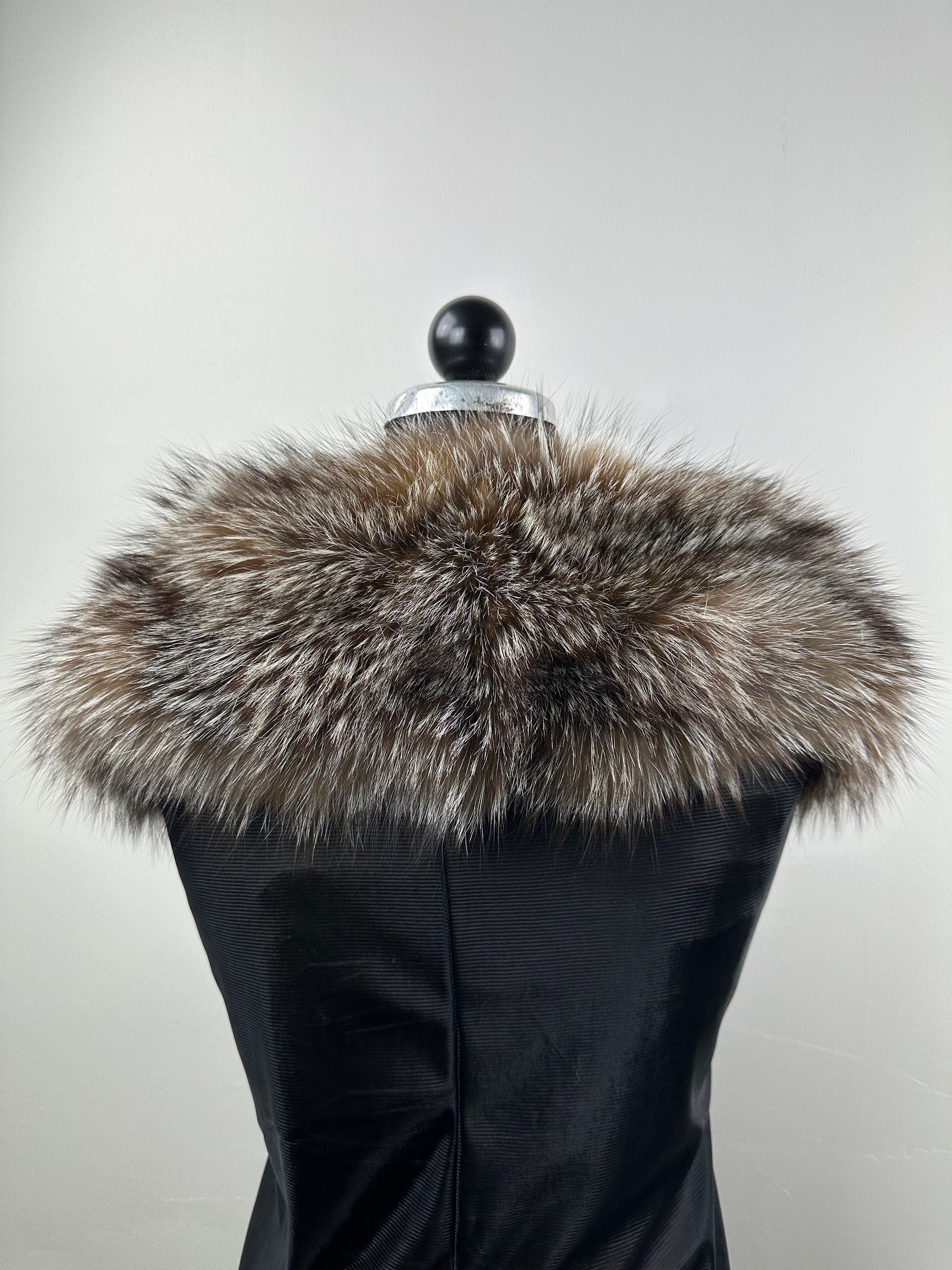 Crystal Fox Fur Collar – Real Fur Collar, Handmade in Greece, Luxury Neck Accessory