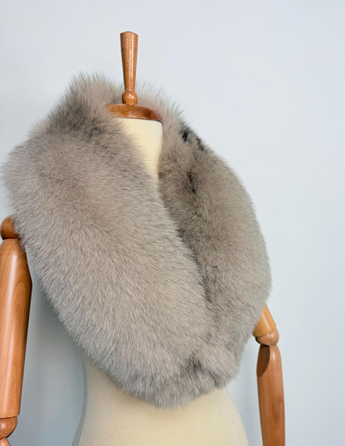 Beige Fox Fur Collar – Real Fur Collar, Handmade in Greece, Luxury Fur Neck Accessory
