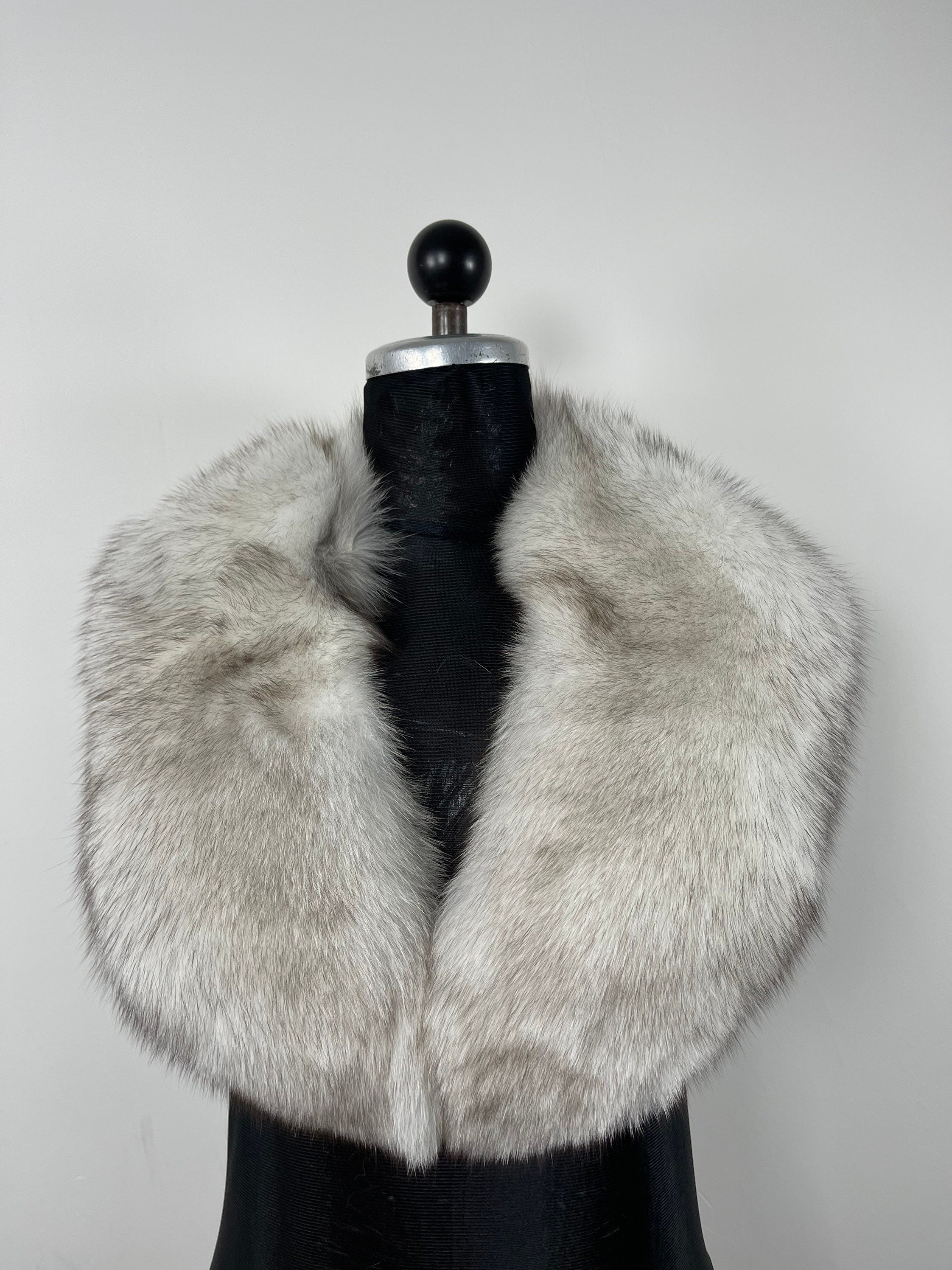 Blue Fox Fur Collar – Real Fur Collar, Handmade in Greece, Luxury Neck Accessory