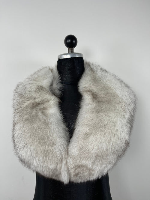 Blue Fox Fur Collar – Real Fur Collar, Handmade in Greece, Luxury Neck Accessory