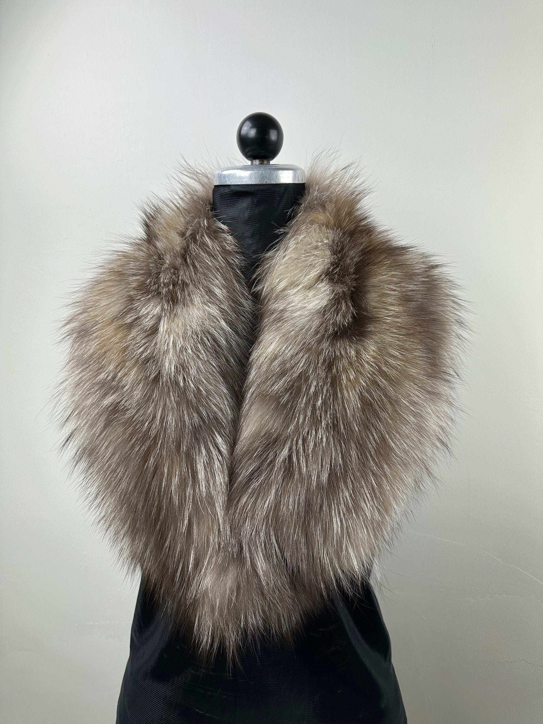 Crystal Fox Fur Collar – Real Fur Collar, Handmade in Greece, Luxury Neck Accessory