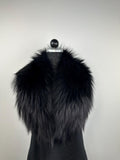 Black Fox Fur Collar – Real Fur Collar, Handmade in Greece, Luxury Neck Accessory