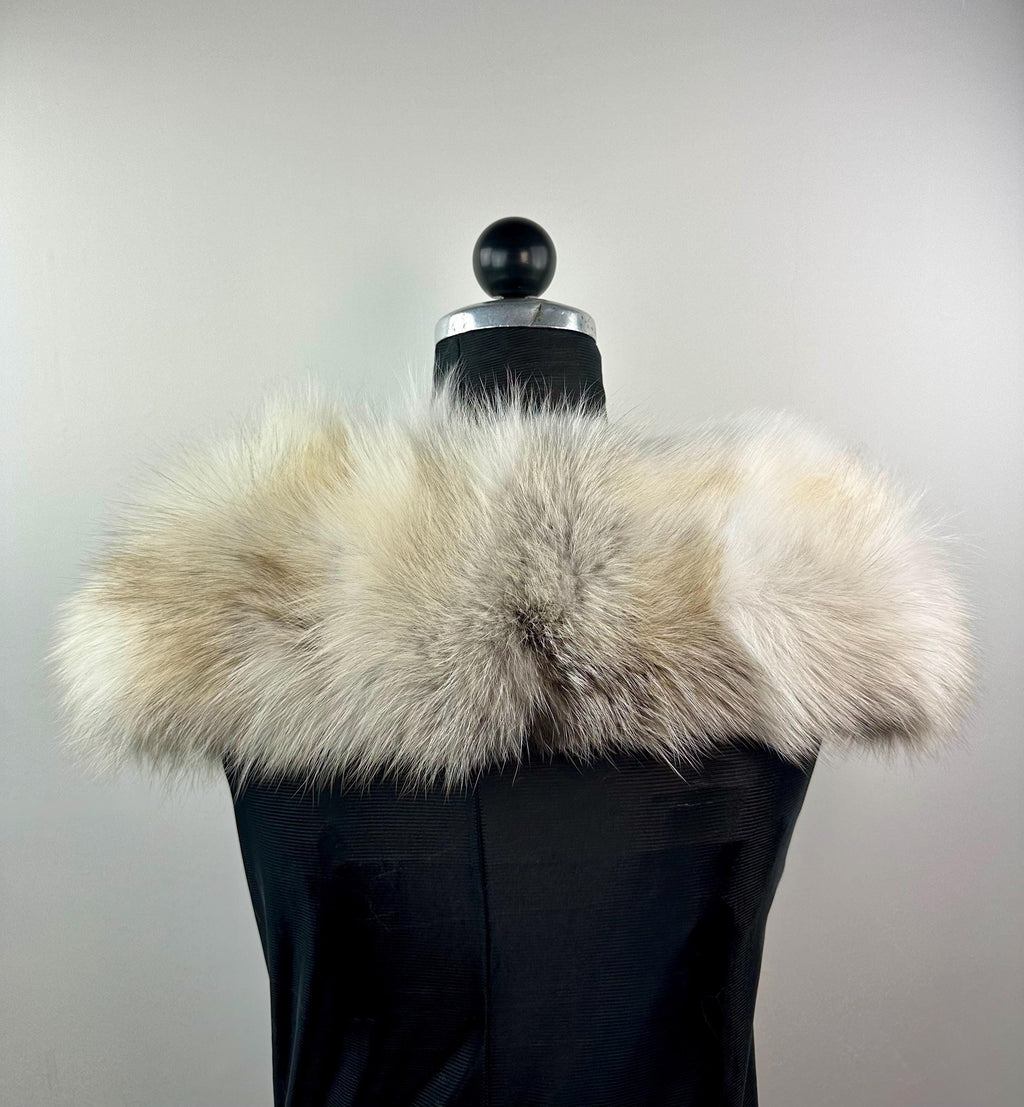 Genuine Golden Island Fox Fur Collar - Handmade in Greece