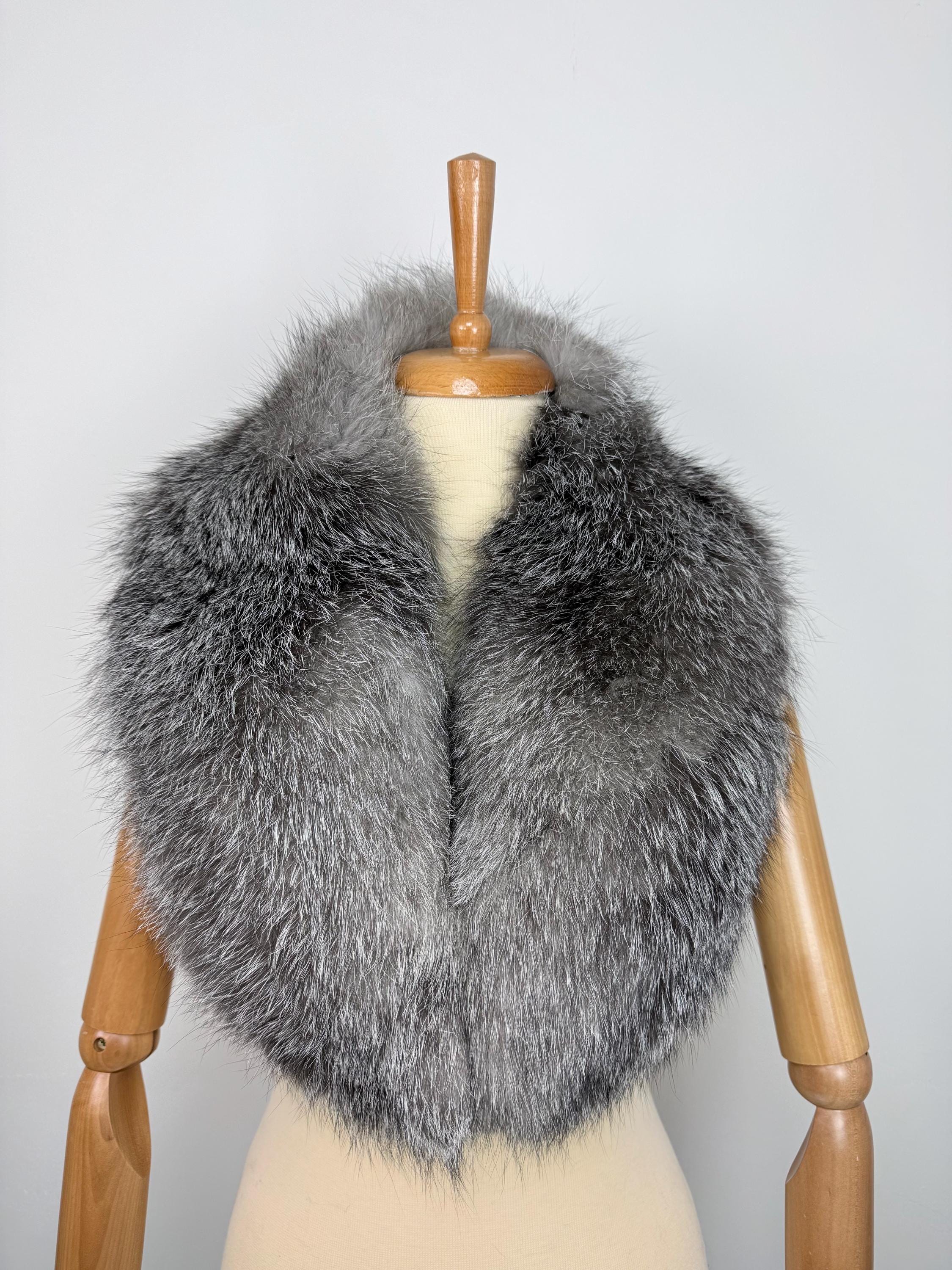 Frost Fox Fur Collar – Real Fur Collar, Handmade in Greece, Luxury Neck Accessory