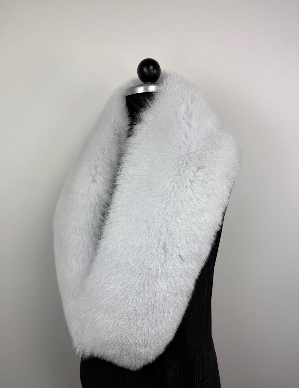 White Fox Fur Bridal Stole – Real Fur Wrap, Extra Long, Handmade in Greece