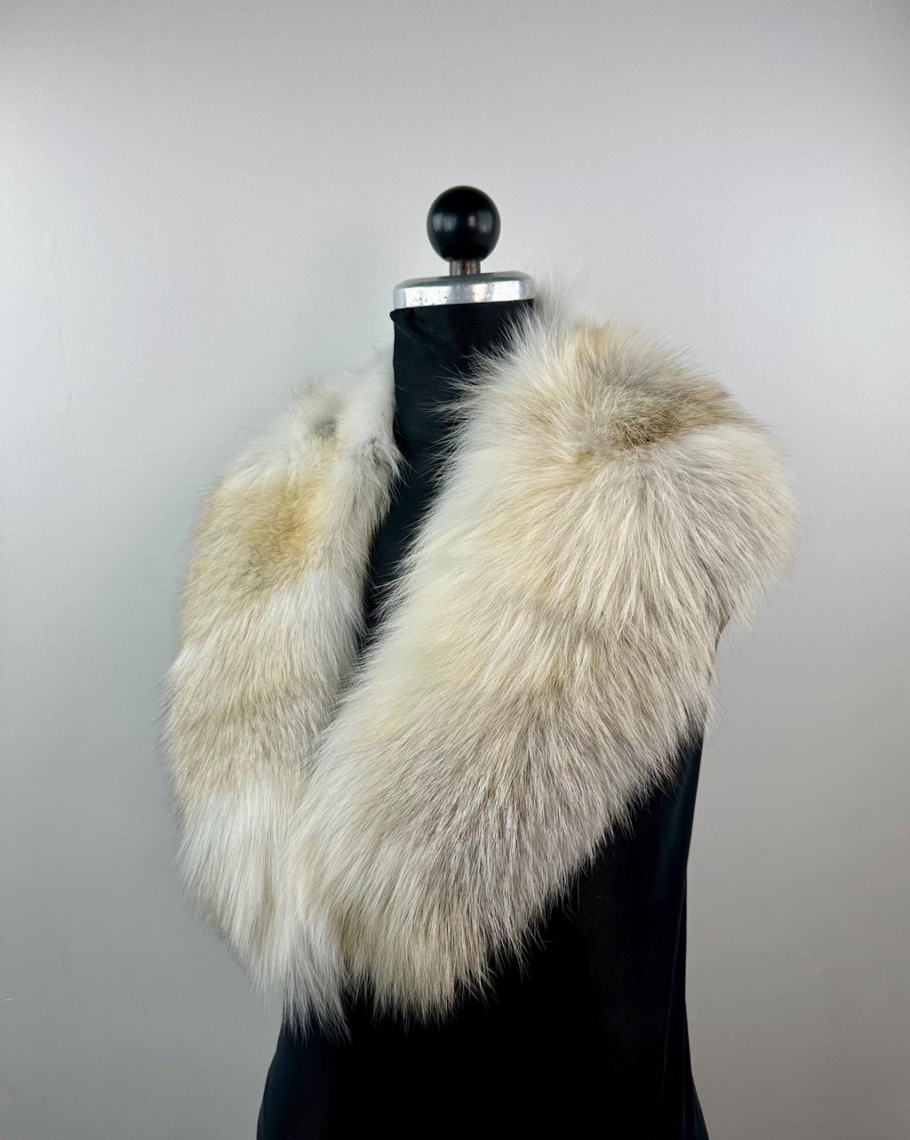 Genuine Golden Island Fox Fur Collar - Handmade in Greece