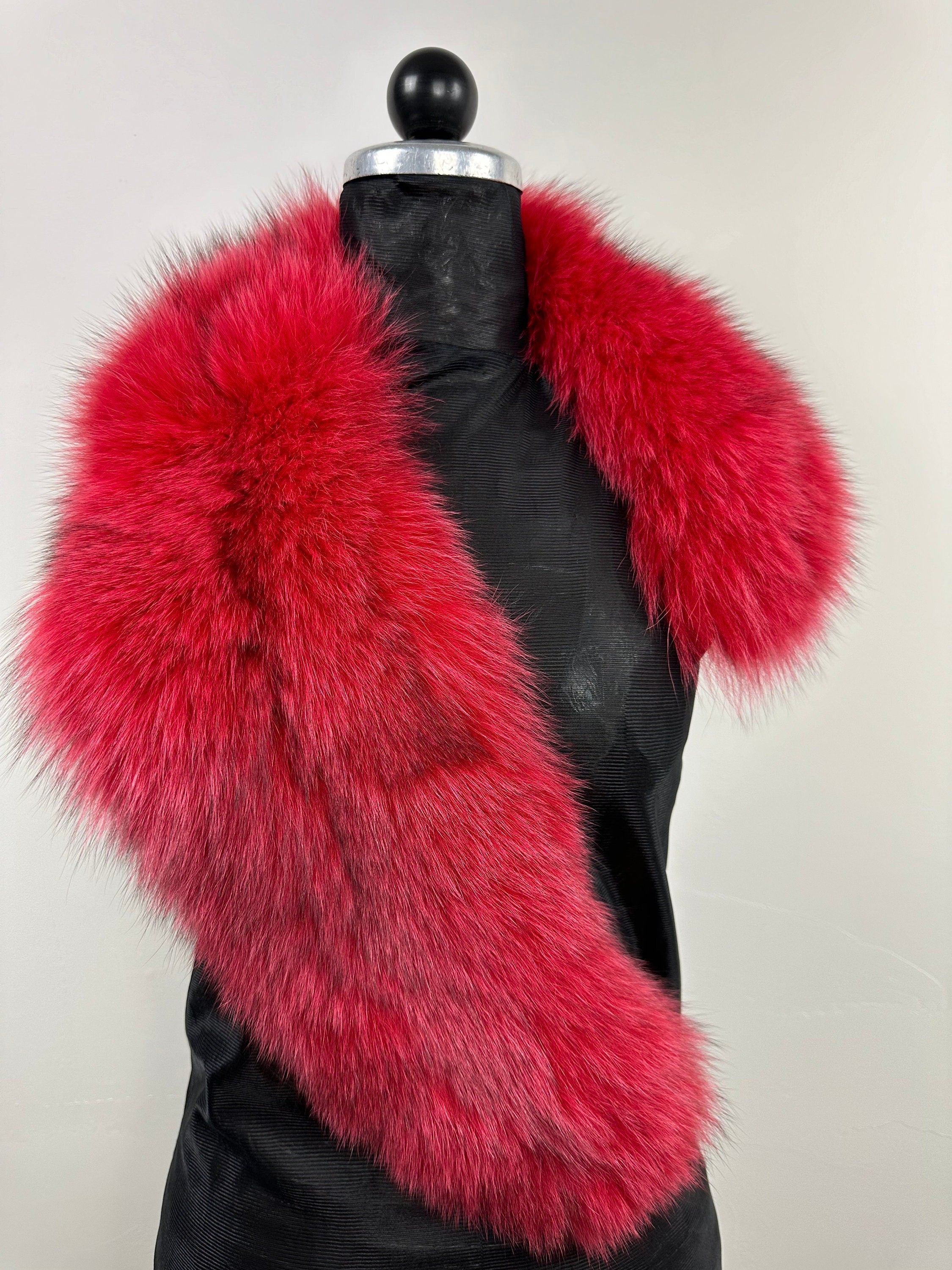 Red Fox Fur Collar: Handmade Genuine Fur Stole