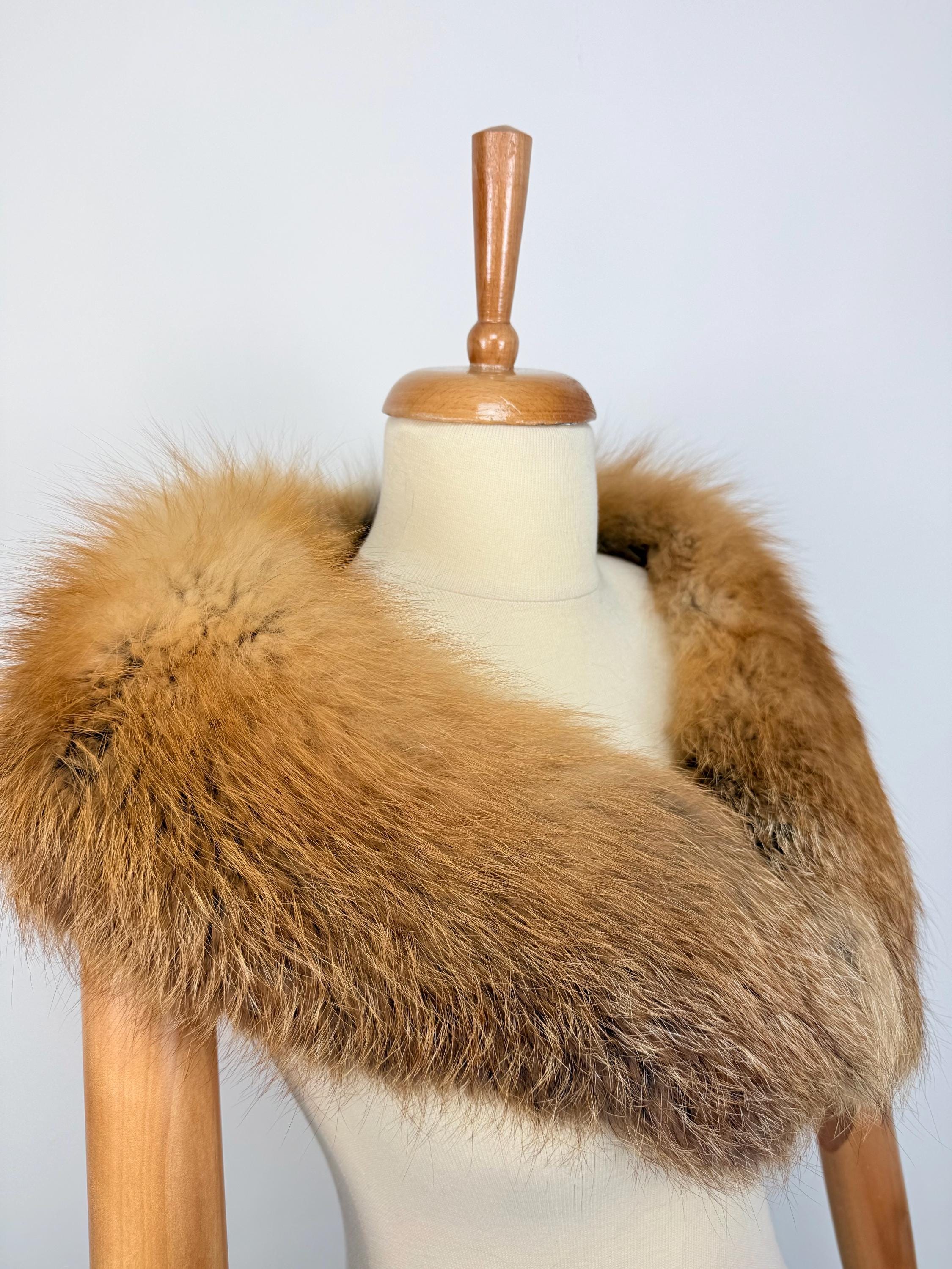Red Fox Fur Collar – Real Fur Collar, Handmade in Greece, Luxury Neck Accessory