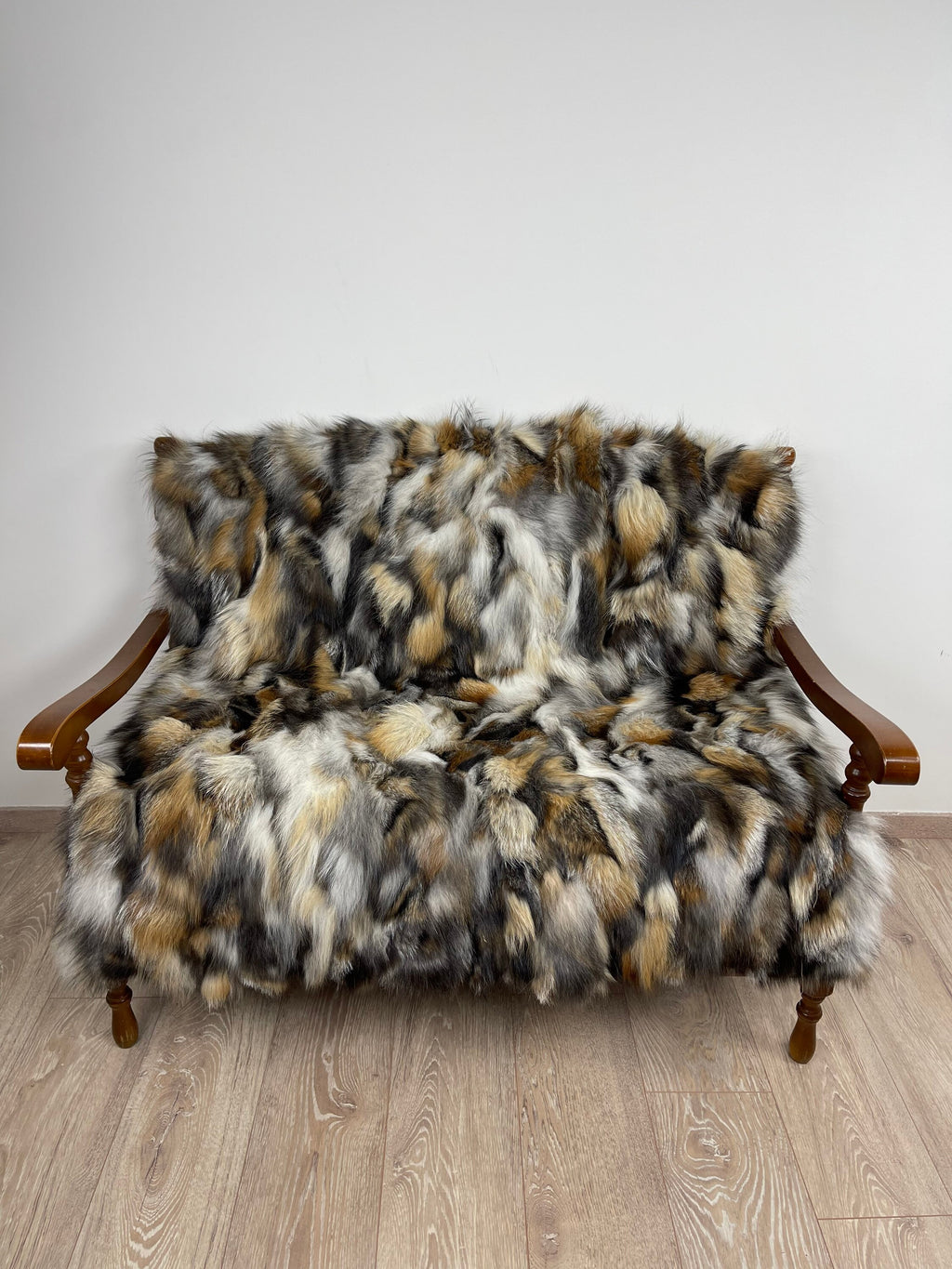 Real Fox Fur Blanket – Handmade in Greece, Luxury Fur Throw