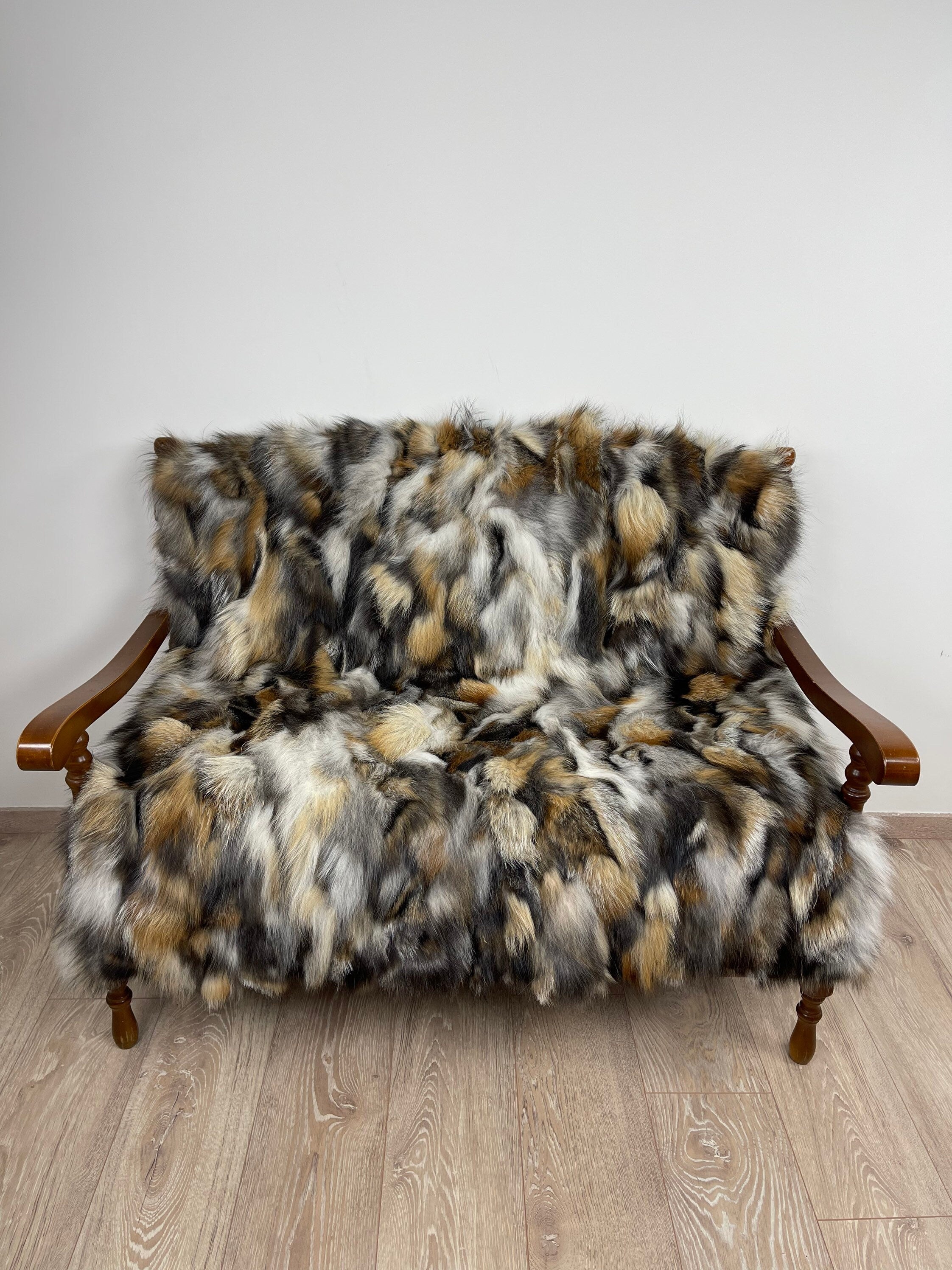 Real Fox Fur Blanket – Handmade in Greece, Luxury Fur Throw
