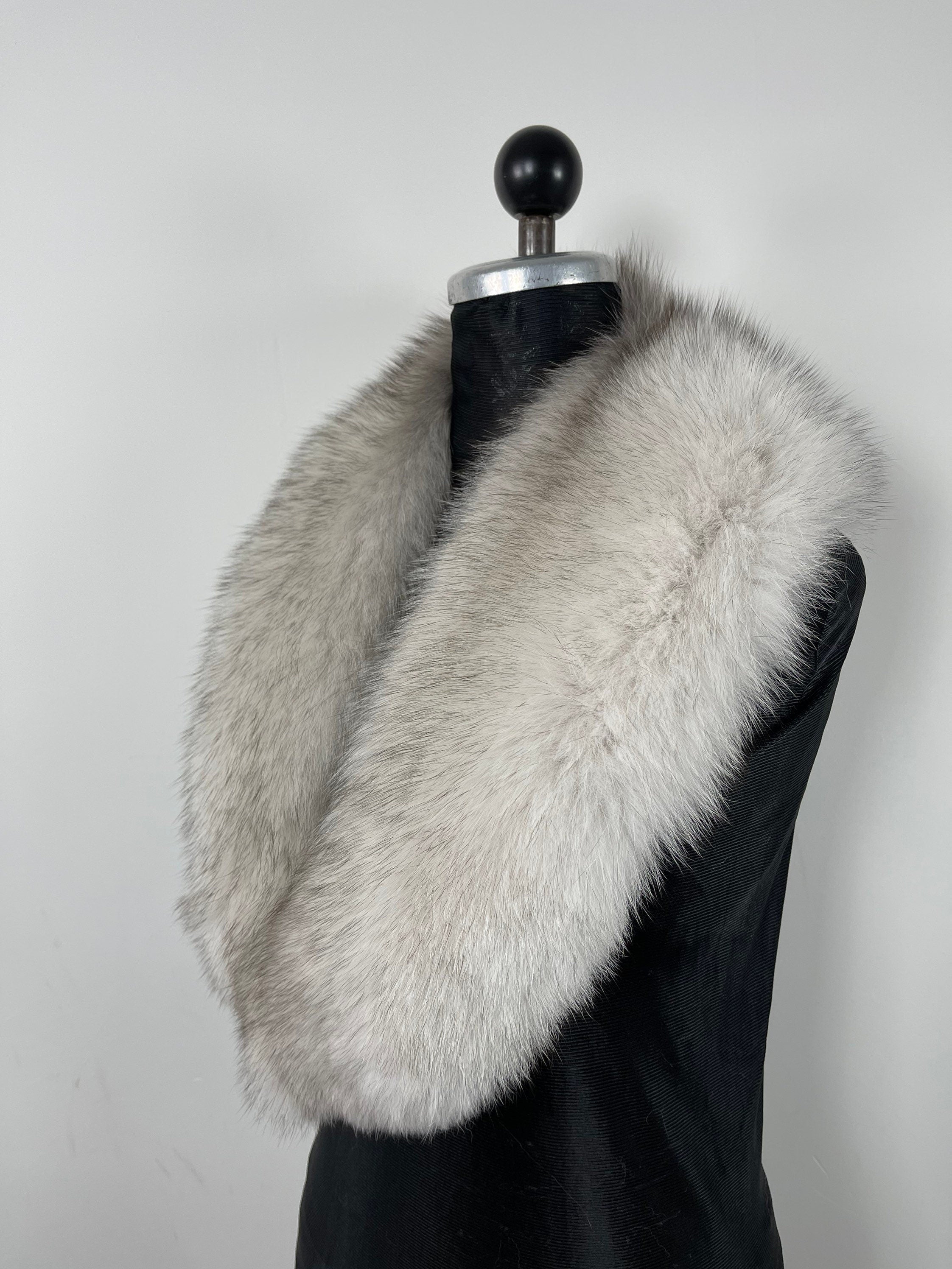 Genuine Fox Gray Fur Collar: Luxury Fur Stole