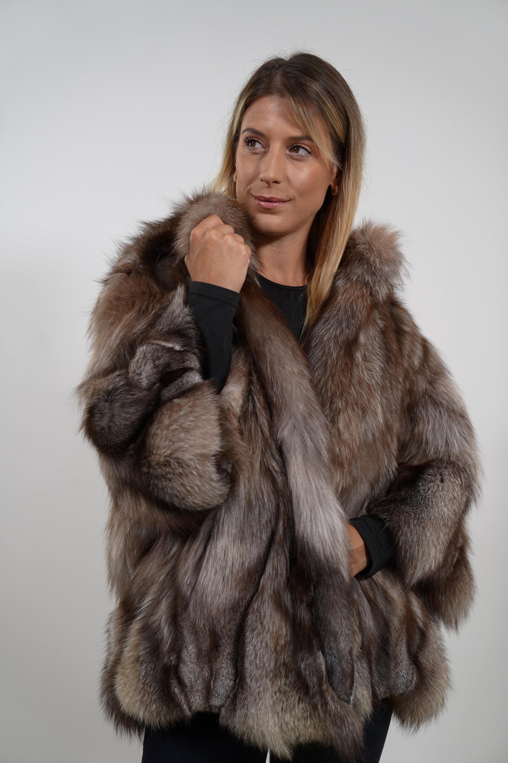 Genuine Fur Jacket : Luxury Real Fox Fur Coat