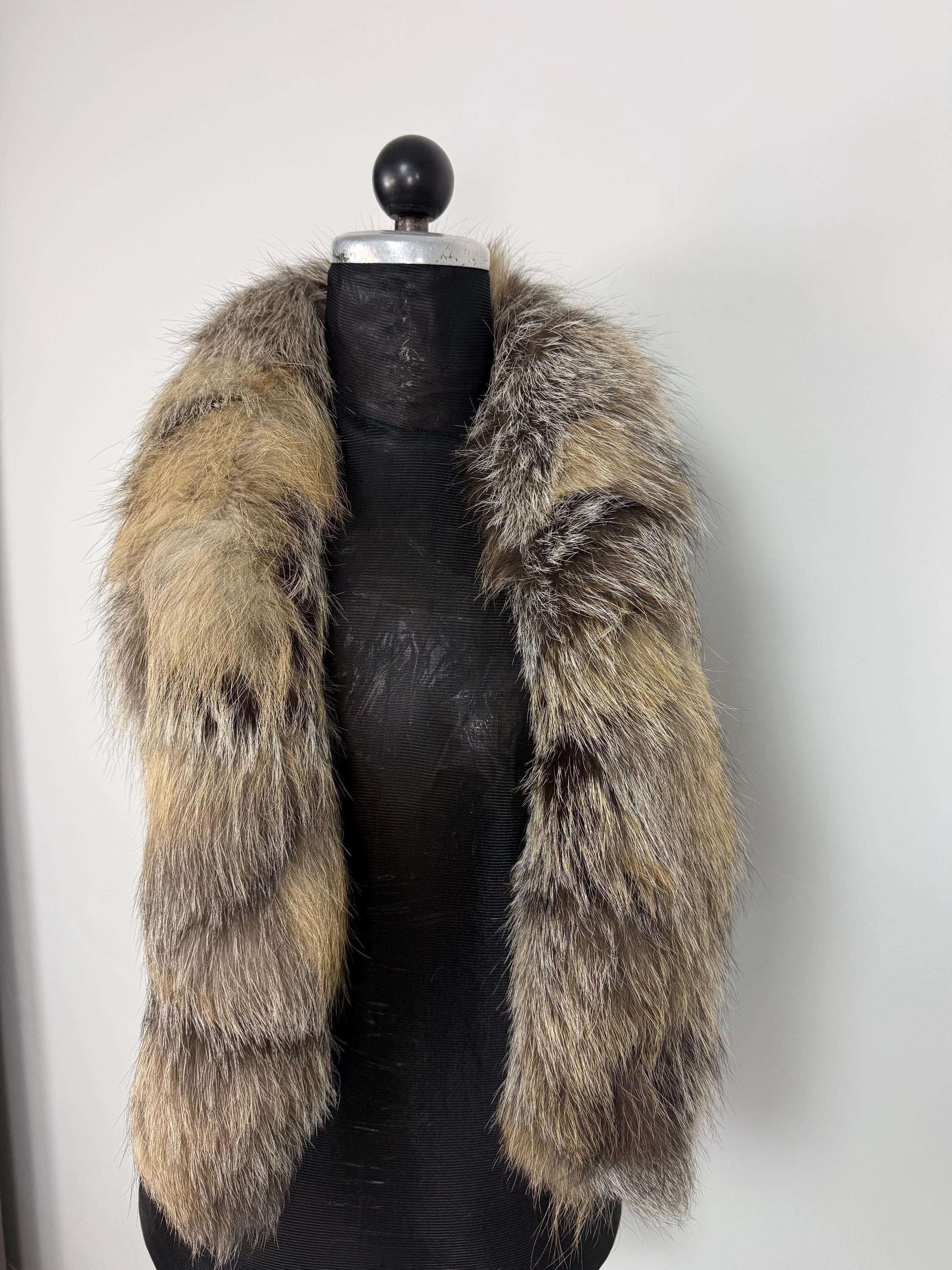 Cross Fox Fur Scarf – Real Fur Scarf, Handmade in Greece, Luxury Winter Scarf