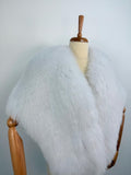 Luxury White Fox Fur Bridal Wrap – Real Fur Evening Shawl, Handmade in Greece