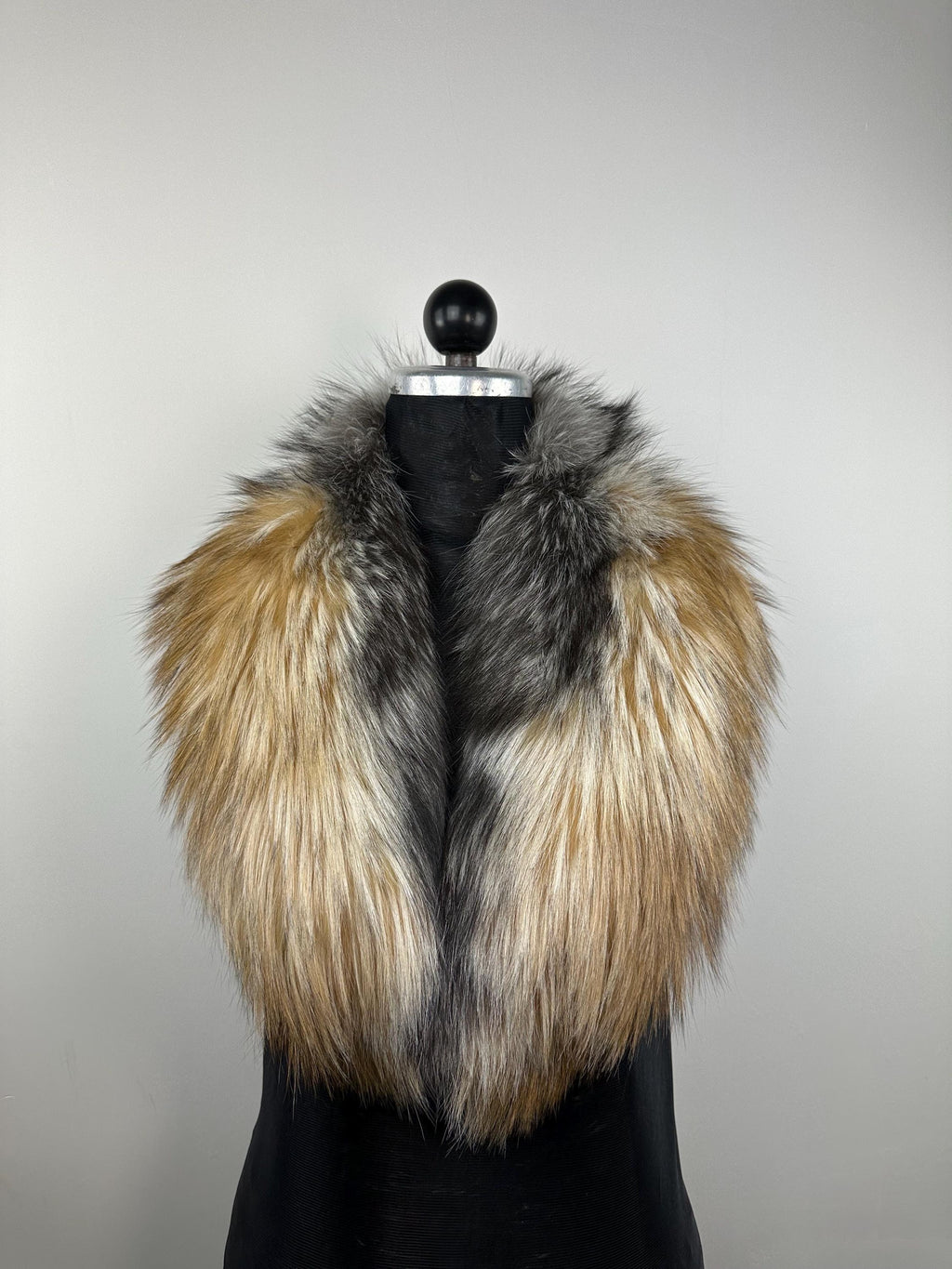 Cross Fox Fur Collar – Real Fur Collar, Handmade in Greece, Luxury Neck Accessory