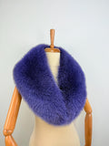 Deep Violet Fox Fur Collar – Real Fur Collar, Handmade in Greece, Luxury Neck Accessory